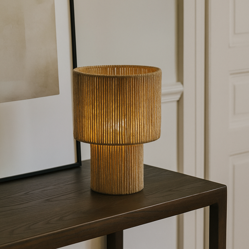 Rustic table lamp brown, Sanny, with switch