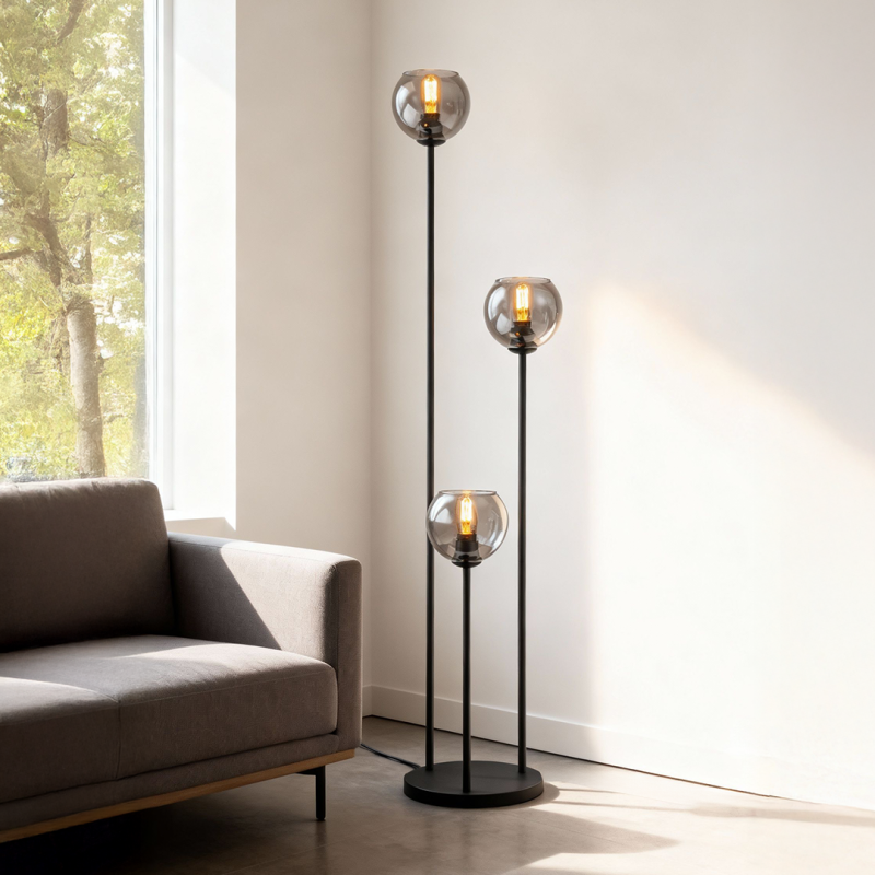 Design floor lamp grey, Giada, with switch