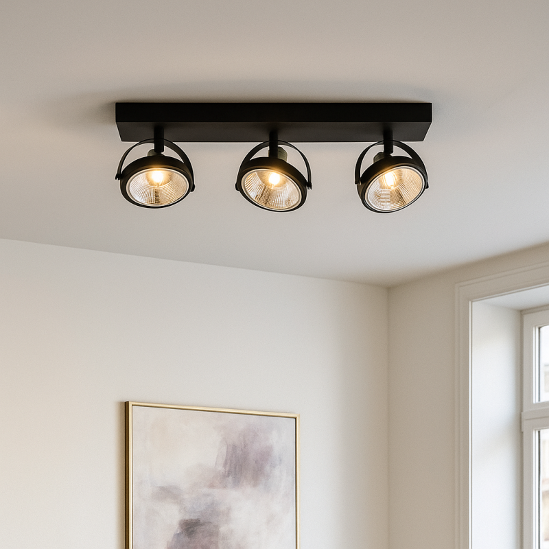 Modern ceiling light black, Morris