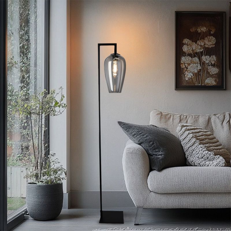 Design floor lamp grey, Andy, with switch