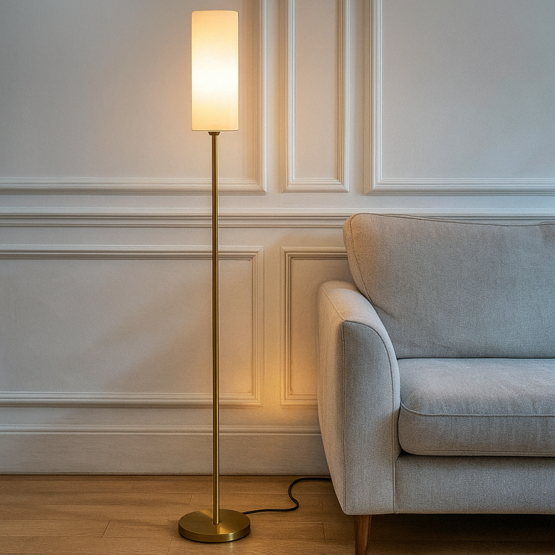 Modern floor lamp white, Gaya, with switch