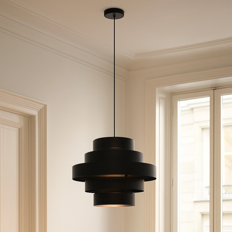 Rustic pendant light black, Jana