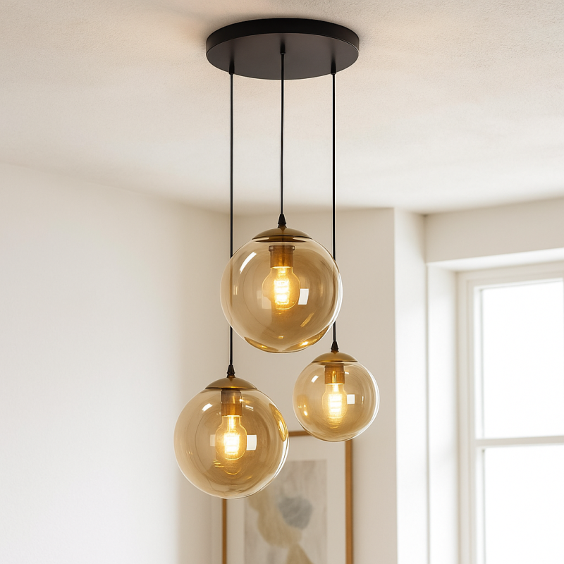 Design pendant light amber, Dolf
