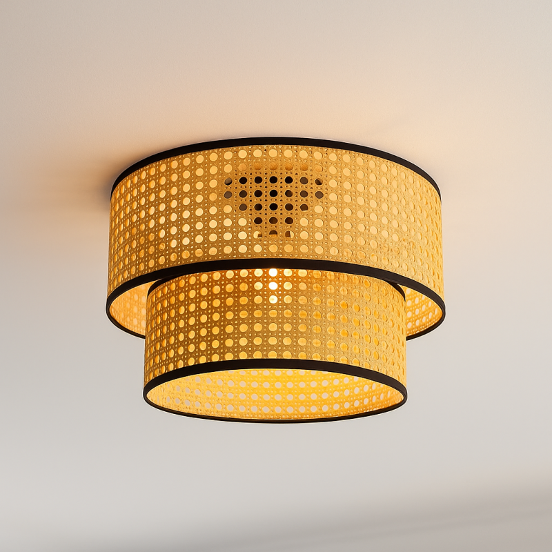 Rattan ceiling light brown, Kirsten