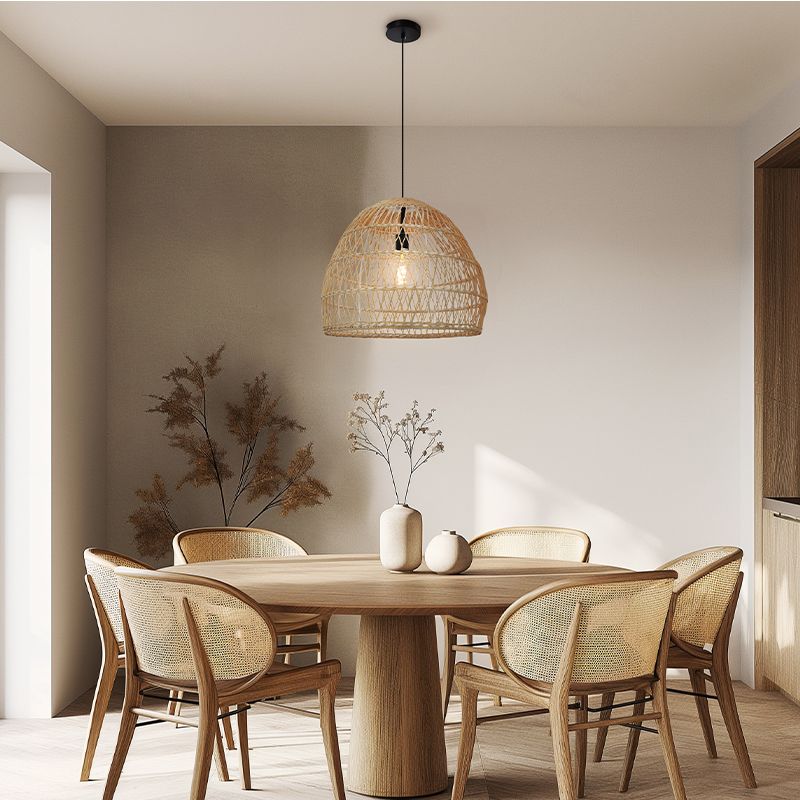 Rattan pendant light brown, Rosa