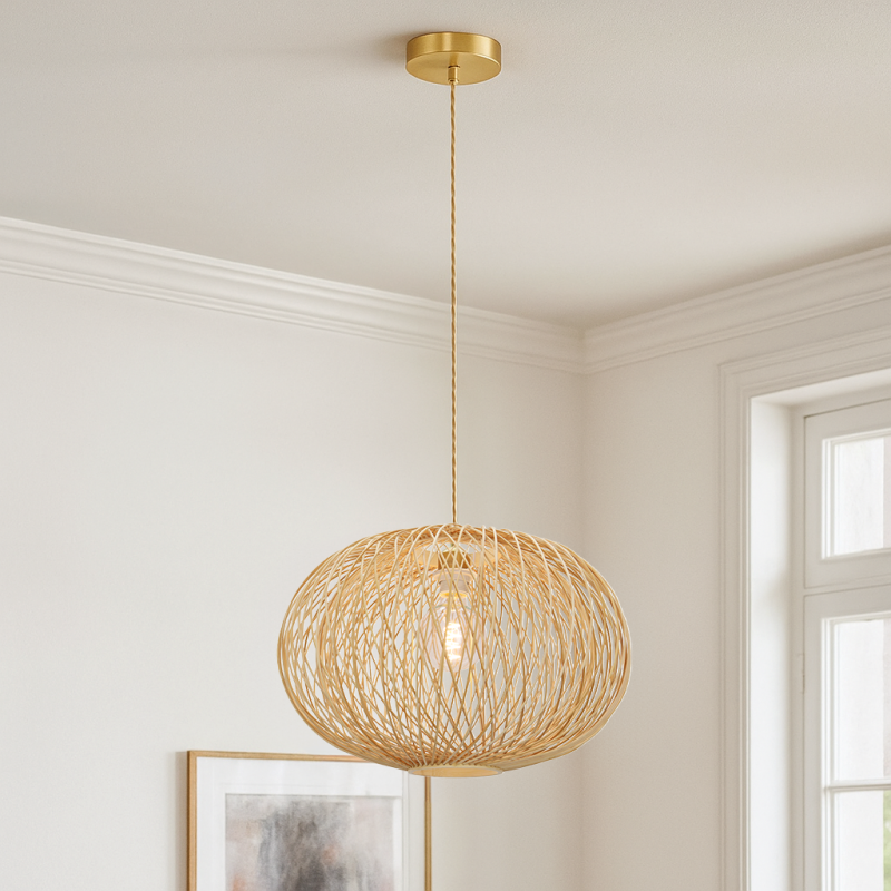 Bamboo pendant light brown, Florine