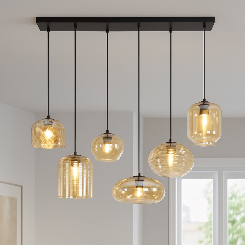 Modern pendant light amber, Caia