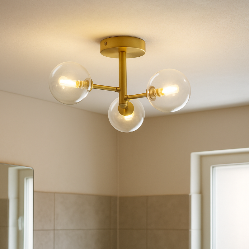 Modern bathroom ceiling light gold, Amer, IP44