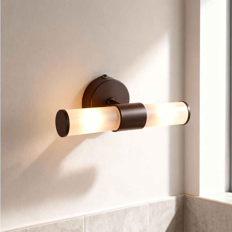 Modern bathroom wall light black, Callum, IP44