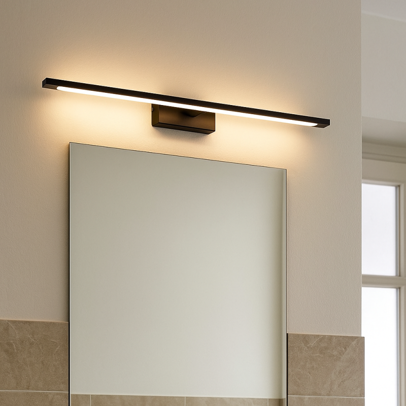 Modern mirror lighting black, Steffy, 8W, 3000K LED, IP44