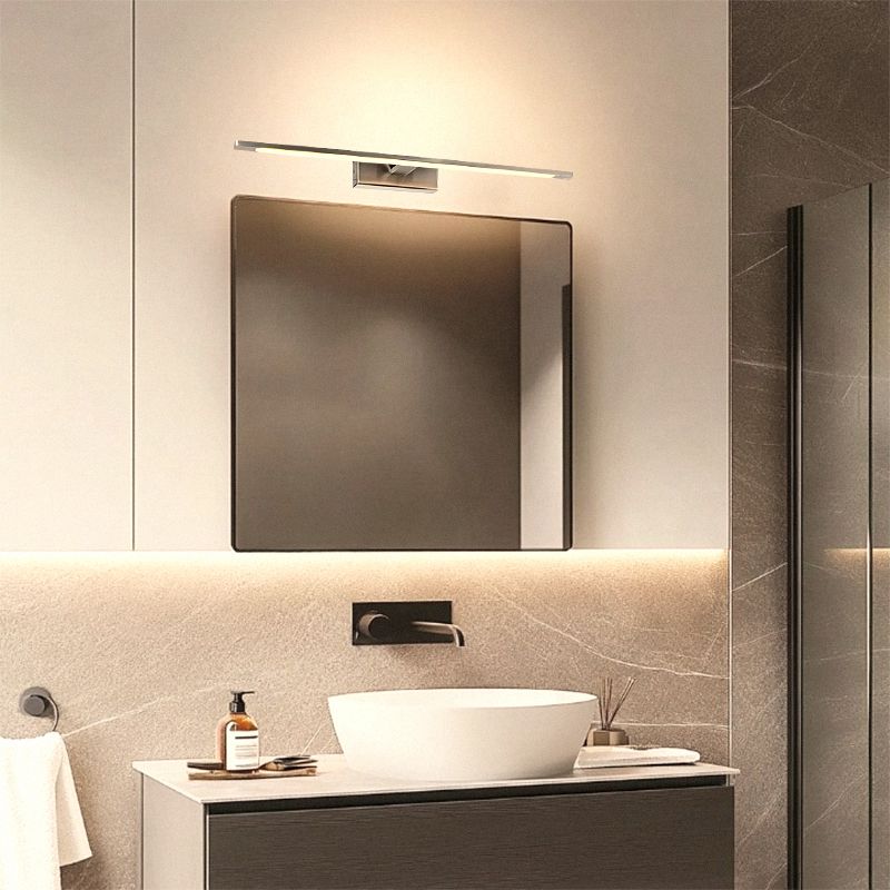 Modern mirror lighting nickel, Steffy, 8W, 3000K LED, IP44