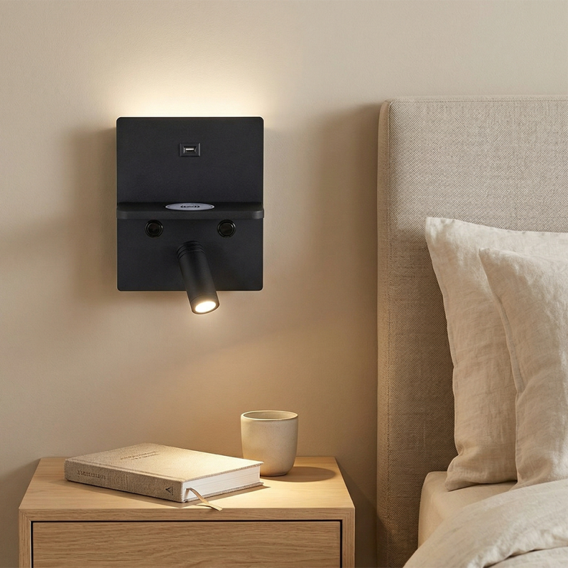 Modern wall light black, Isabella, 3W, 3000K LED, with switch