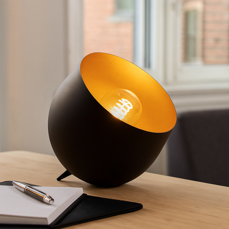 Modern table lamp black, Whitney, with switch