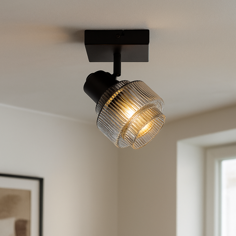 Retro ceiling spotlight grey, Paris