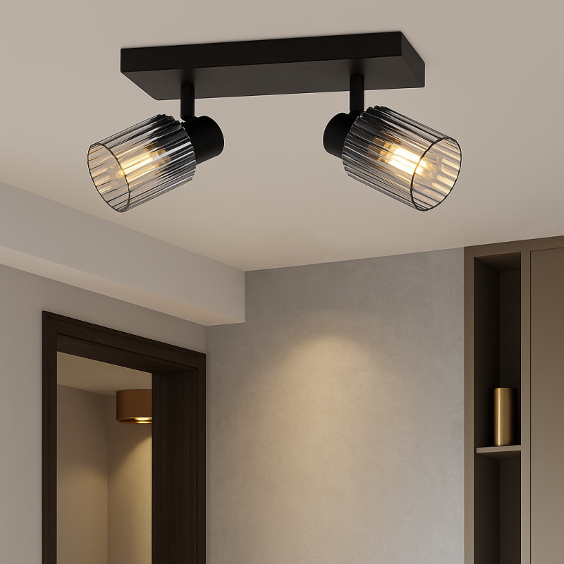 Retro ceiling spotlight grey, Omer