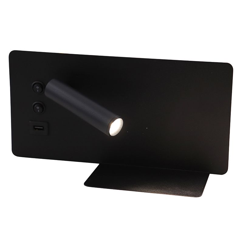 Modern wall light black, Stanley, 10W, 4000K LED, with switch Modern wall light black, Stanley, 10W, 4000K LED, with switch