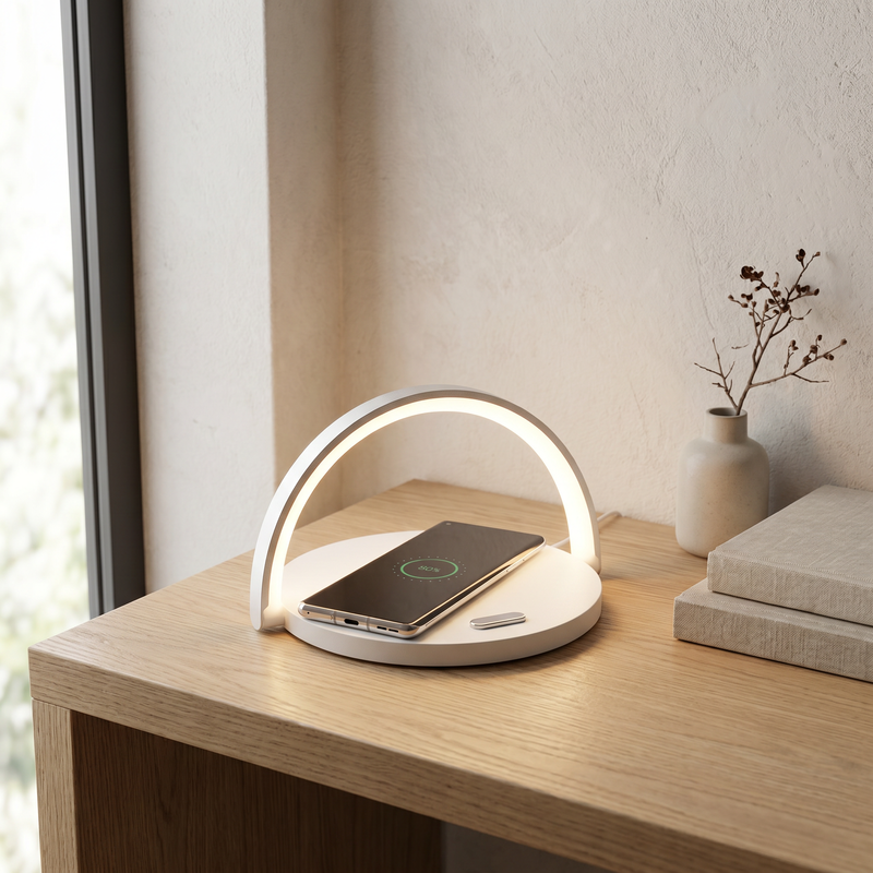 White table lamp plastic, Erhan, 2W, 3000K LED, with switch