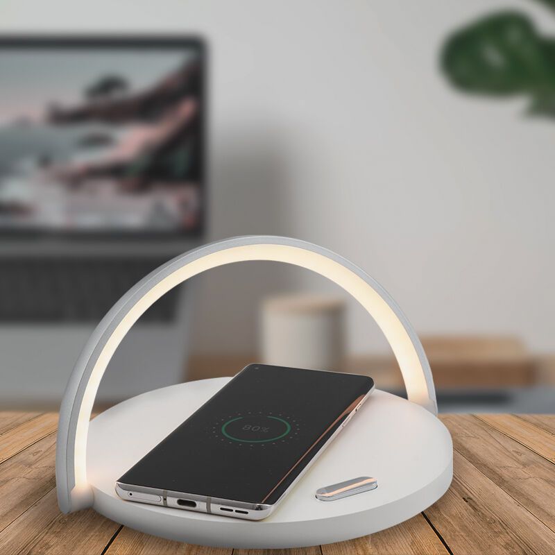 White table lamp plastic, Erhan, 2W, 3000K LED, with switch