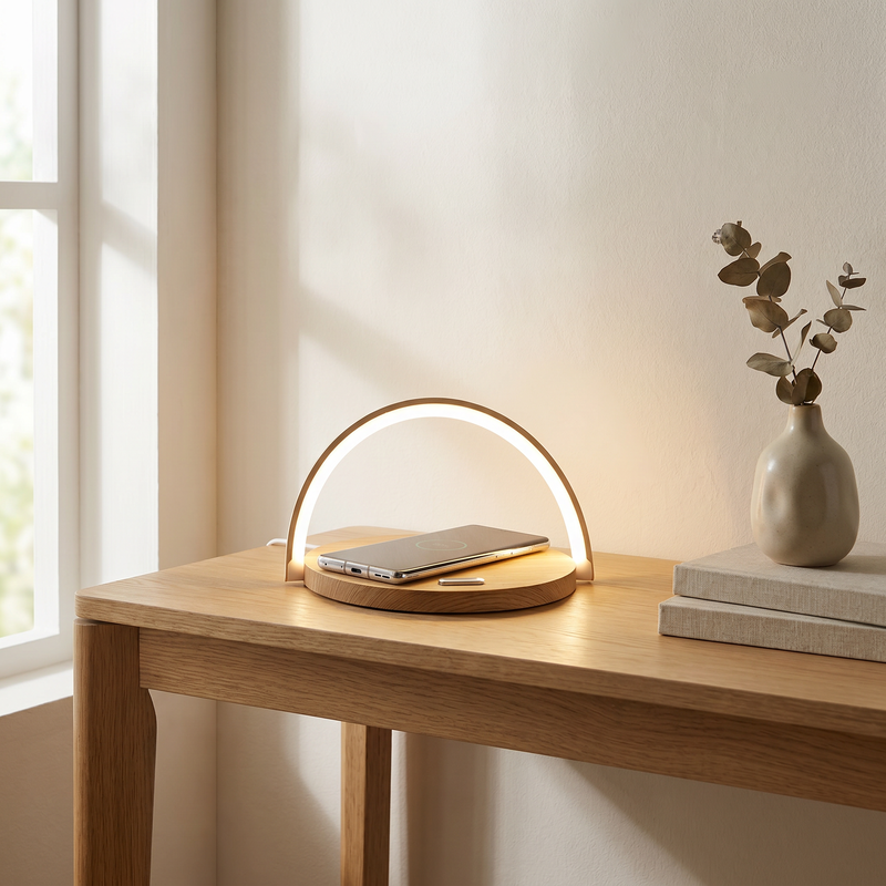 Wooden table lamp plastic, Erhan, 2W, 3000K LED, with switch Wooden table lamp plastic, Erhan, 2W, 3000K LED, with switch