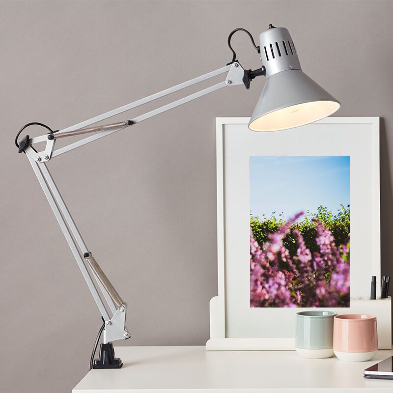 Metal clip spotlight grey, Katharina, with switch Metal clip spotlight grey, Katharina, with switch