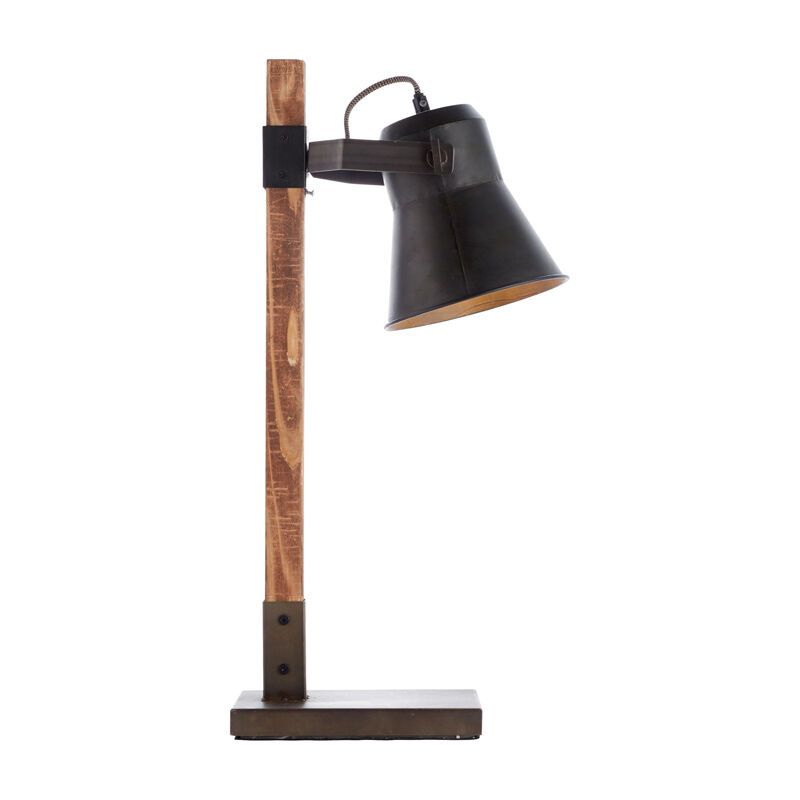 Wood table lamp brown, Audrey, with switch Wood table lamp brown, Audrey, with switch