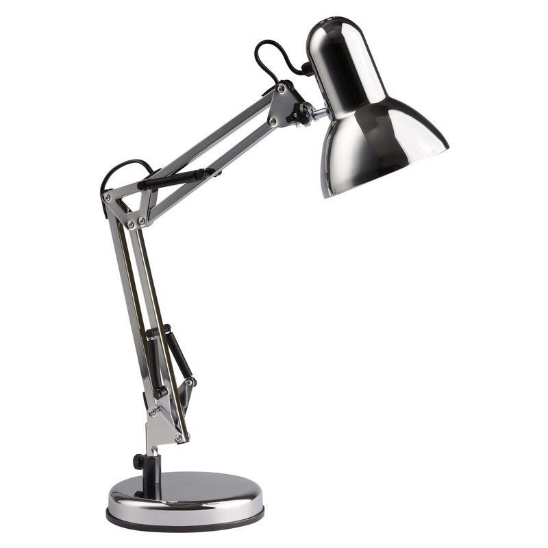 Industrial desk lamp chrome, Naline, with switch