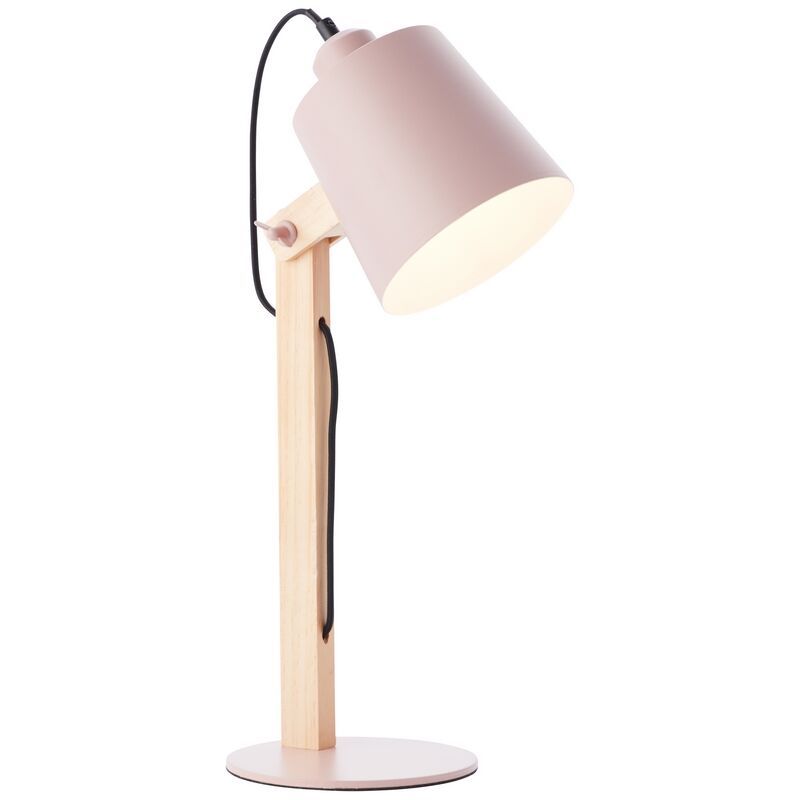 Wood table lamp pink, Dorina, with switch Wood table lamp pink, Dorina, with switch
