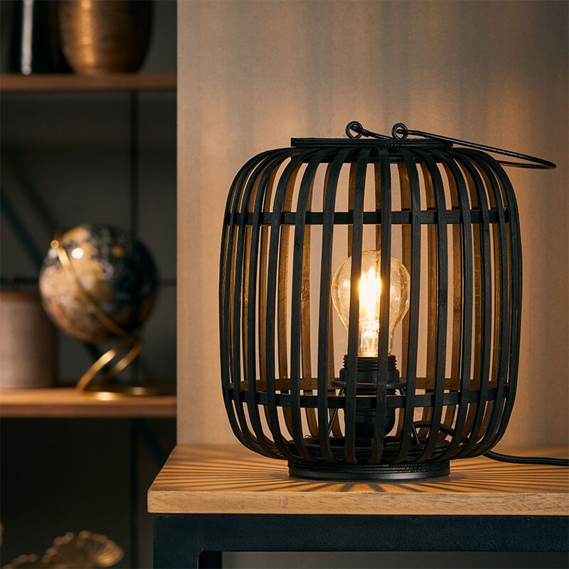 Wood table lamp black, Brain