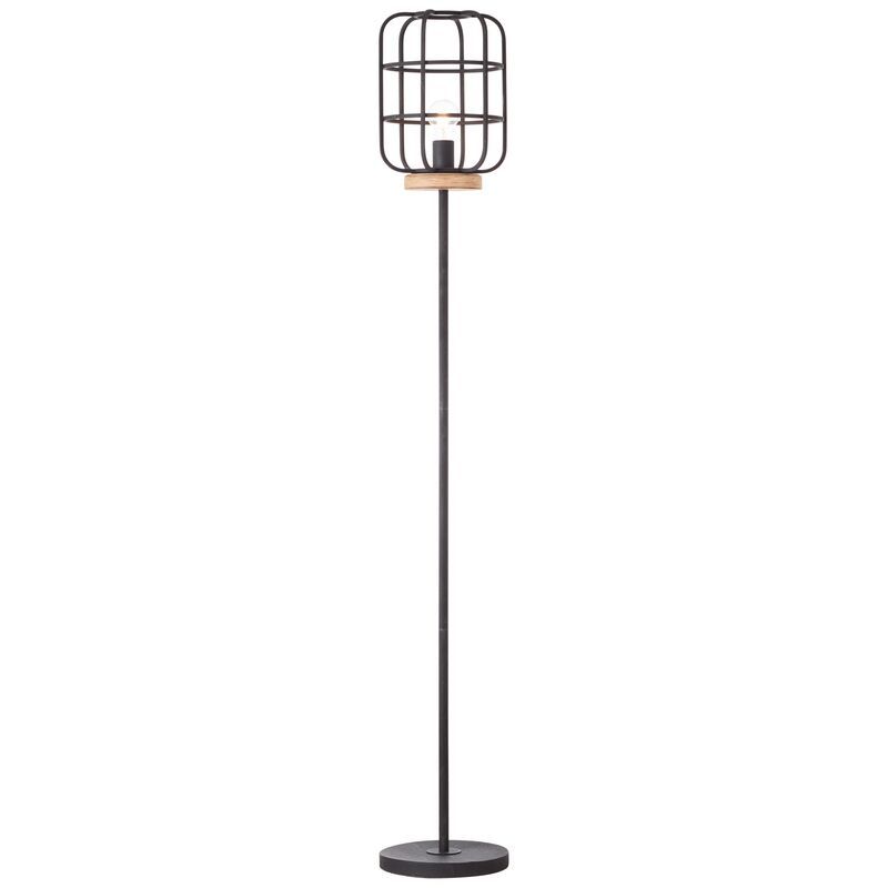 Wood floor lamp black, Taede, with switch