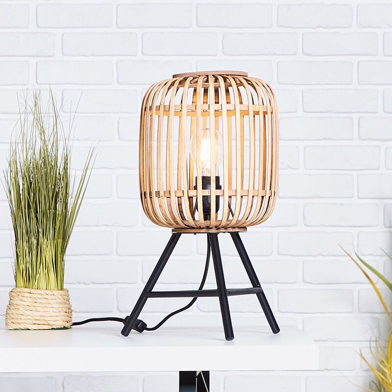 Industrial table lamp brown, Brain, with switch