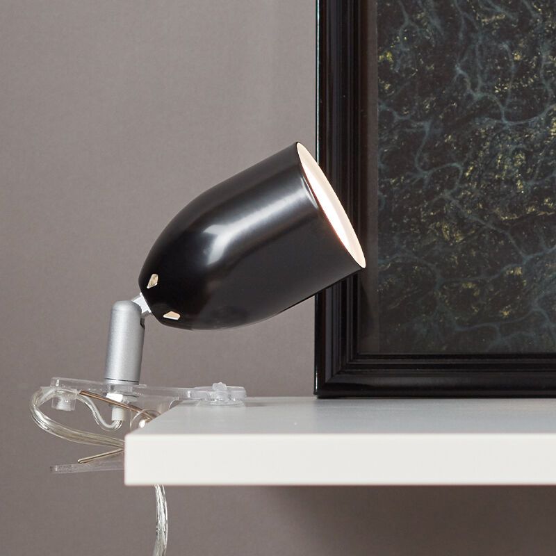 Plastic clip spotlight black, Keke, with switch