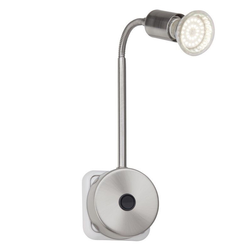 Metal plug in wall light chrome, Hayo, with switch Metal plug in wall light chrome, Hayo, with switch