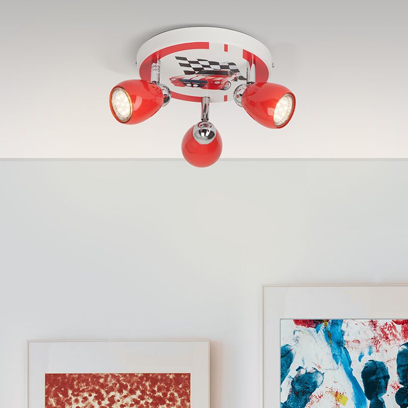 Metal kids ceiling spotlight red, Vidal
