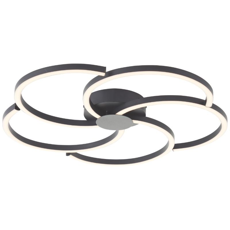 Design ceiling light black, Somia, 32W, 3000K LED, 3-step dimmable