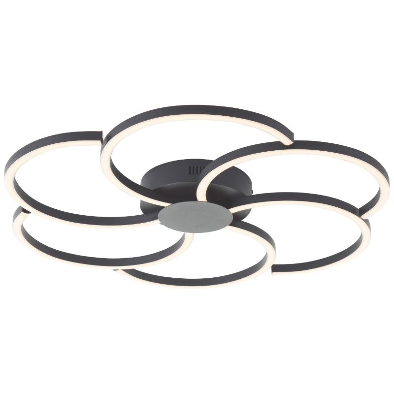 Design ceiling light black, Somia, 32W, warm to cold white adjustable LED, with remote control Design ceiling light black, Somia, 32W, warm to cold white adjustable LED, with remote control