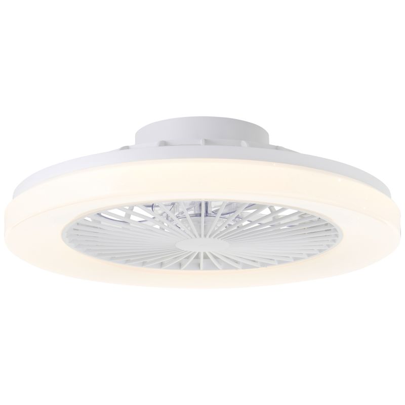 Modern ceiling fan white, Soren, 40W, warm to cold white adjustable LED, with remote control