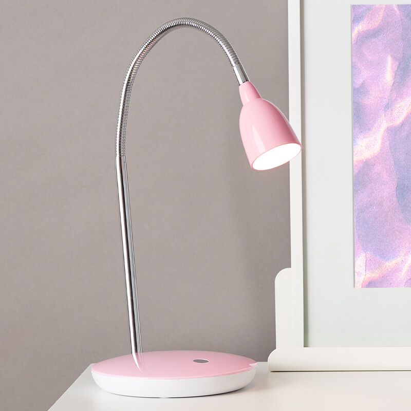Plastic desk lamp pink, Kit, 3W, 3000K LED, with switch