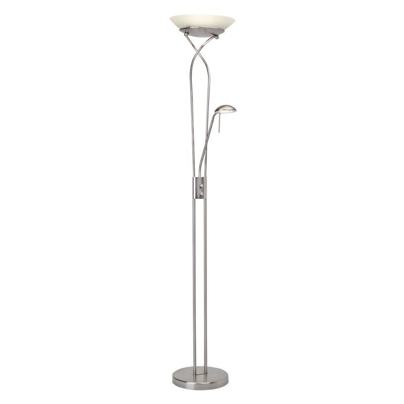 Modern reading floor lamp chrome, Joann, 18W, 3000K LED, with switch