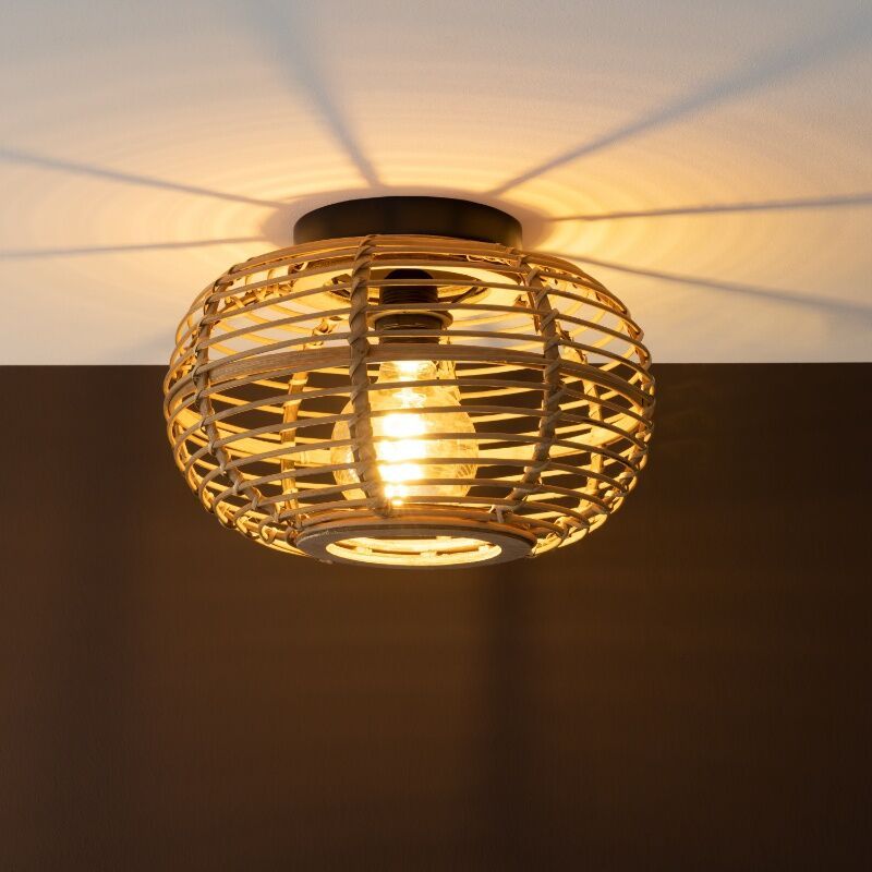 Rattan ceiling light brown, Sevim