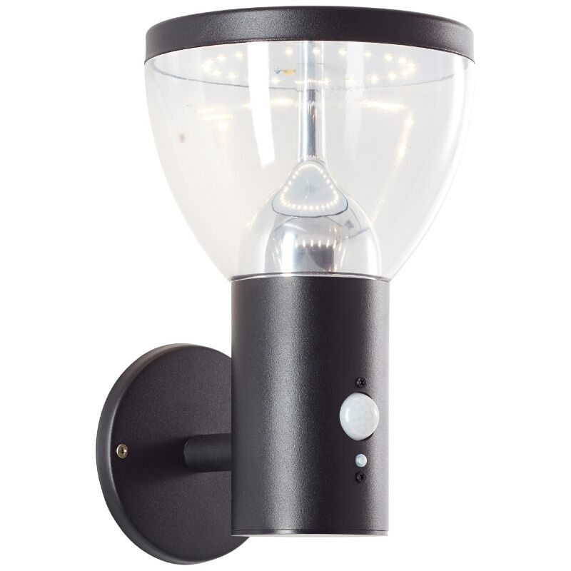 Modern solar outdoor wall light black, Saar, 3W, 3000K LED, IP44