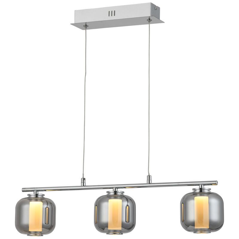 Design pendant light chrome, Emmely, 17W, 3000K LED