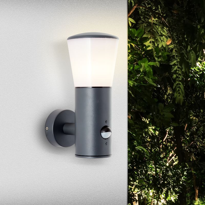 Modern outdoor wall light with motion sensor anthracite, Rawi, IP44