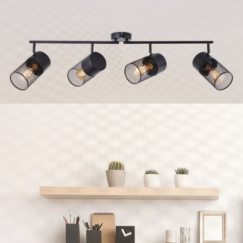Industrial ceiling spotlight black, Georgino