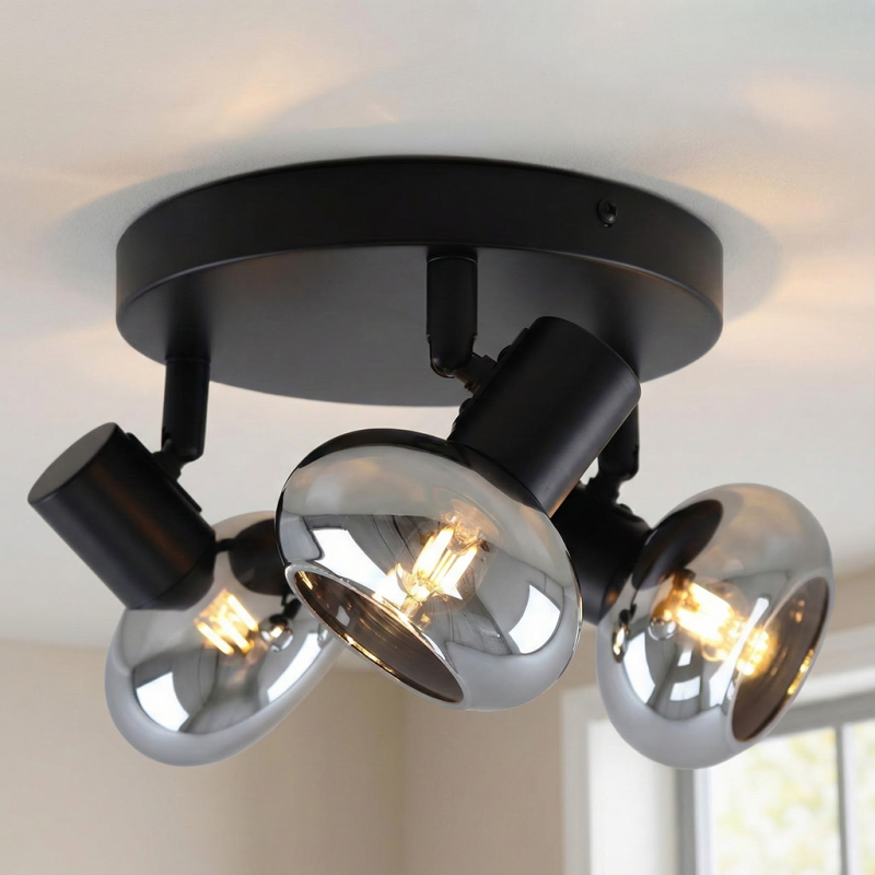 Design ceiling spotlight black, Tanju