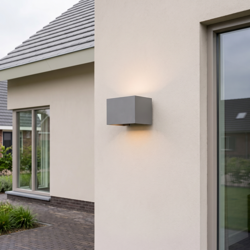 Anthracite up down wall light aluminium, Dion, 7W, 3000K LED, IP54