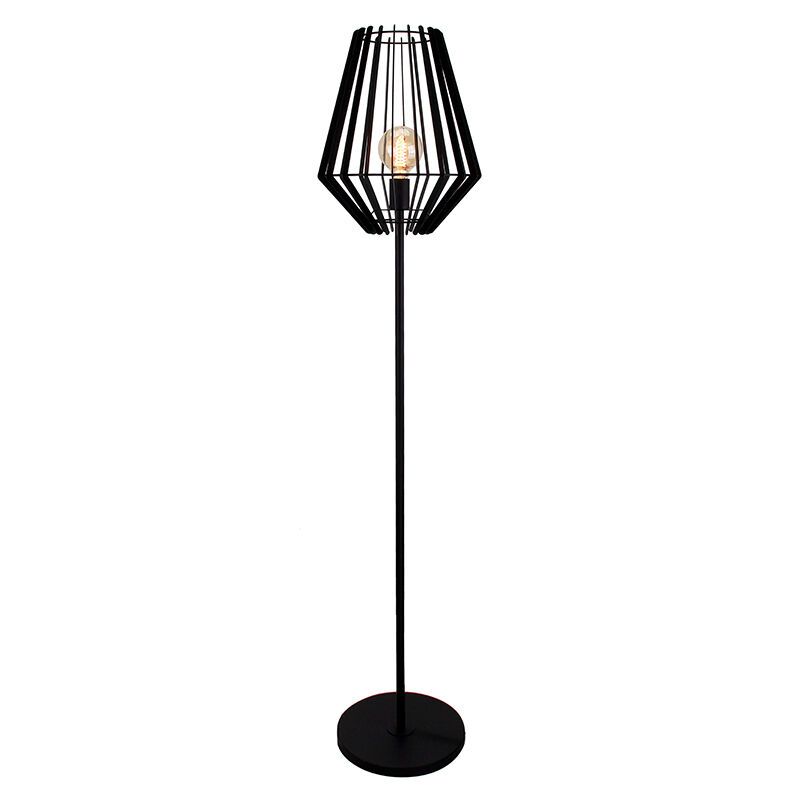 Industrial floor lamp black, Annabel, with switch