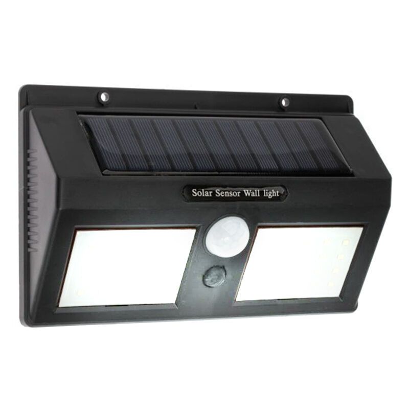 Black solar outdoor wall light plastic, Albert, 8W, 6000K LED, IP65 Black solar outdoor wall light plastic, Albert, 8W, 6000K LED, IP65