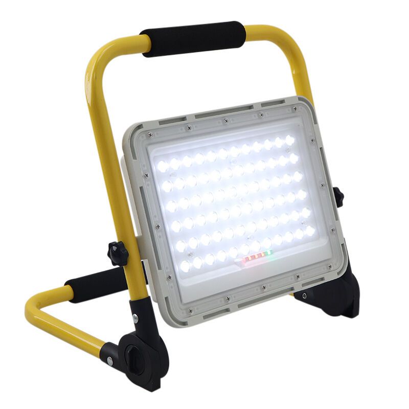 Yellow rechargeable work light aluminium, Hilmi, 100W, 6500K LED, IP44, with switch