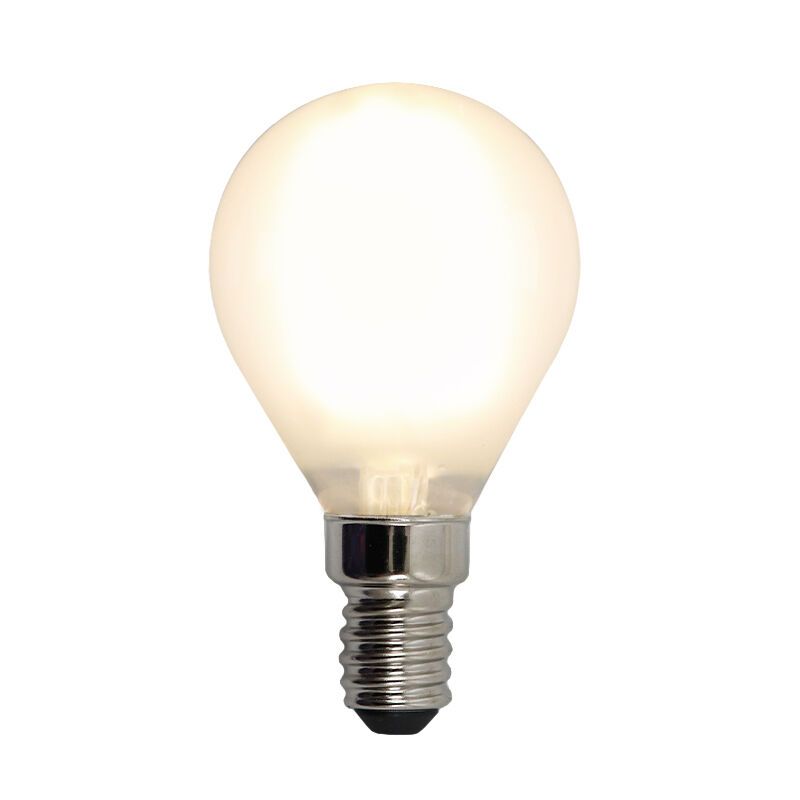 Dimmable E14 LED bulb, P45, 3w, white glass, 2700k