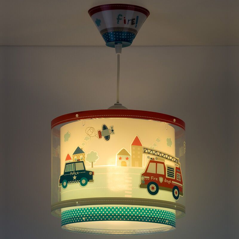 Blue kids pendant light plastic, Police